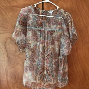 Earth tones sheer top
